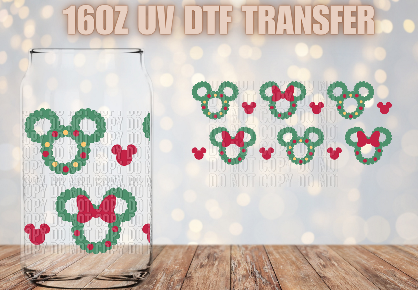 Wreath mice UV DTF