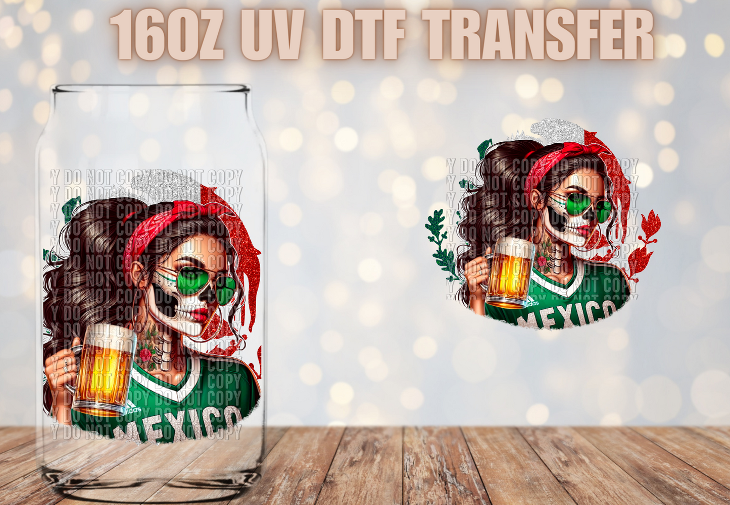 Mexican Skellie Girl UV DTF DECAL