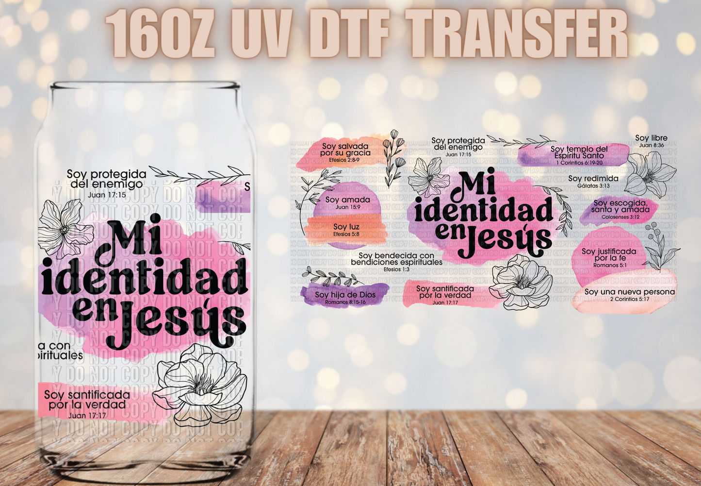 Mi Identidad en Jesus UV DTF