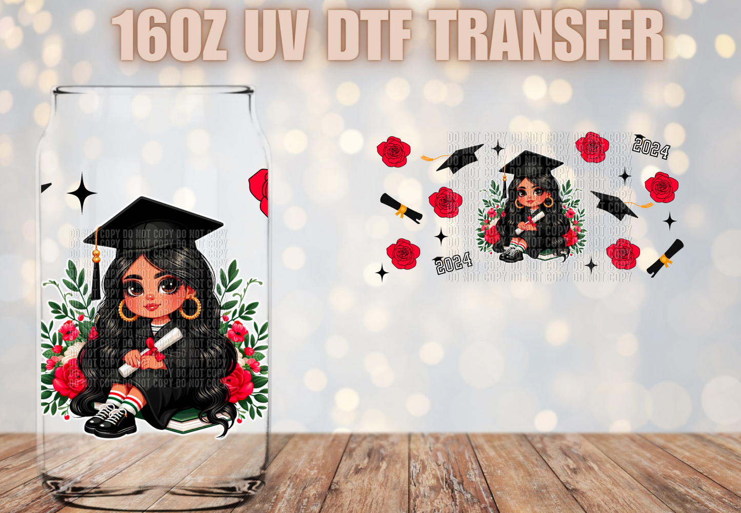 Graduada Red Roses UV DTF Wrap