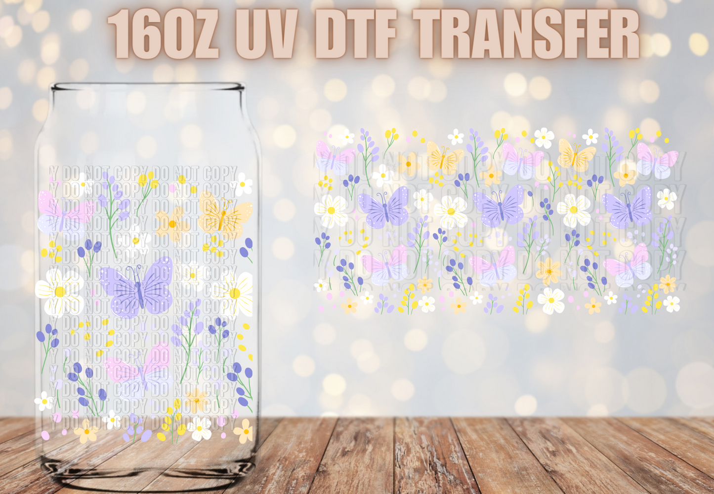 Spring butterfly florals UV DTF