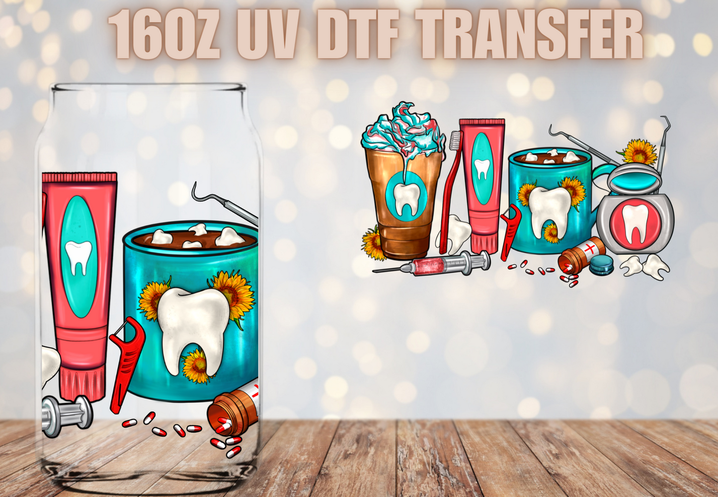 Dental cups UV DTF Wrap