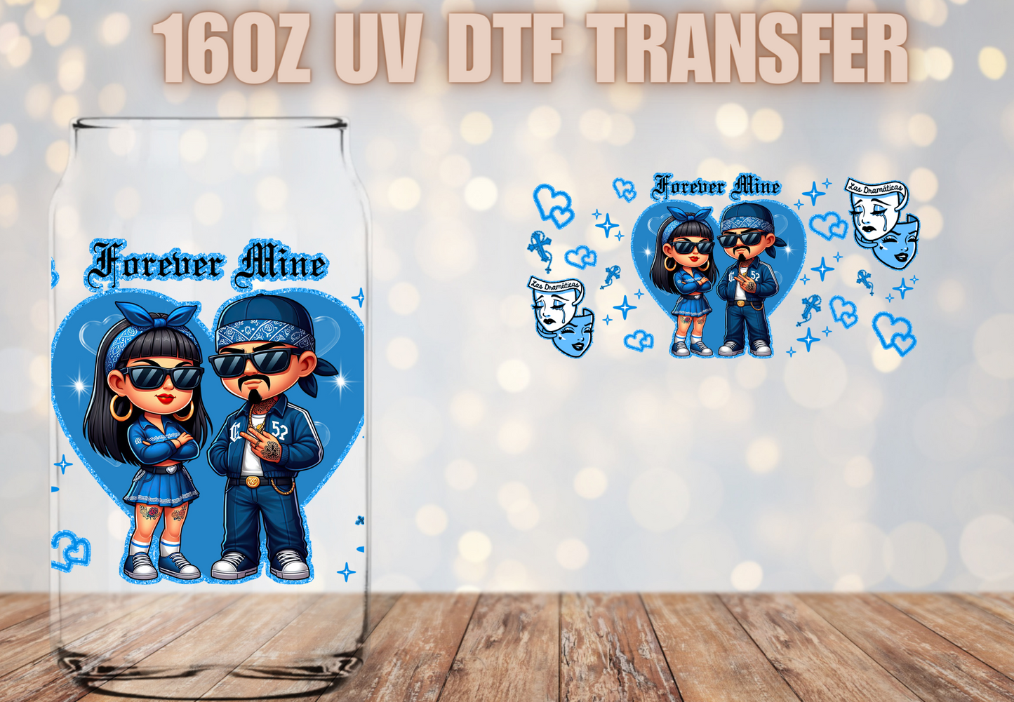 Forever Mine Blue UV DTF Wrap
