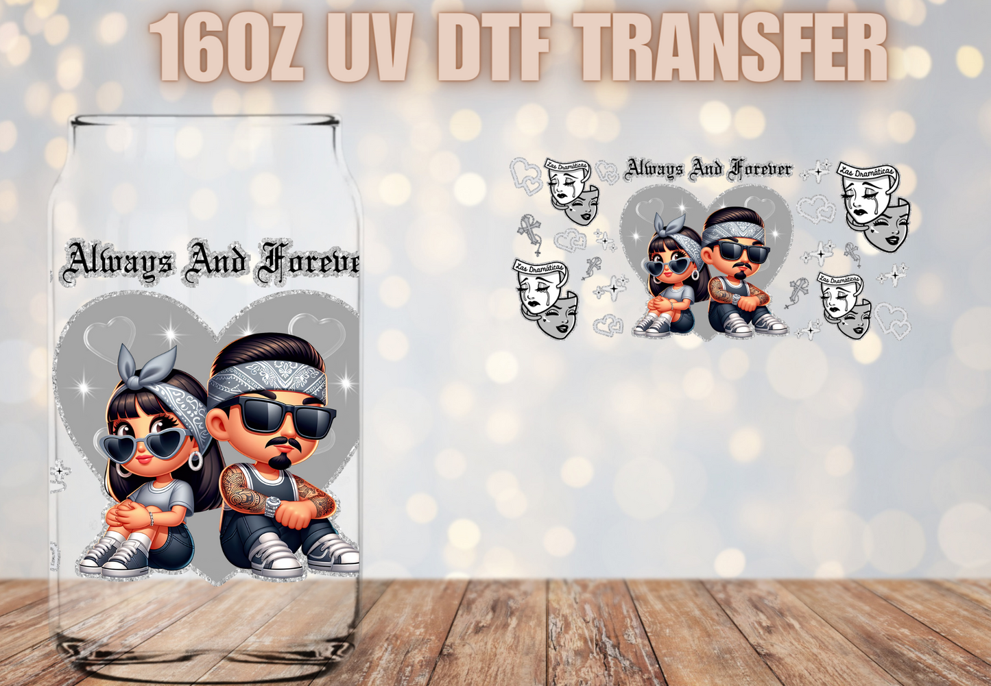 Always and forever silver UV DTF Wrap