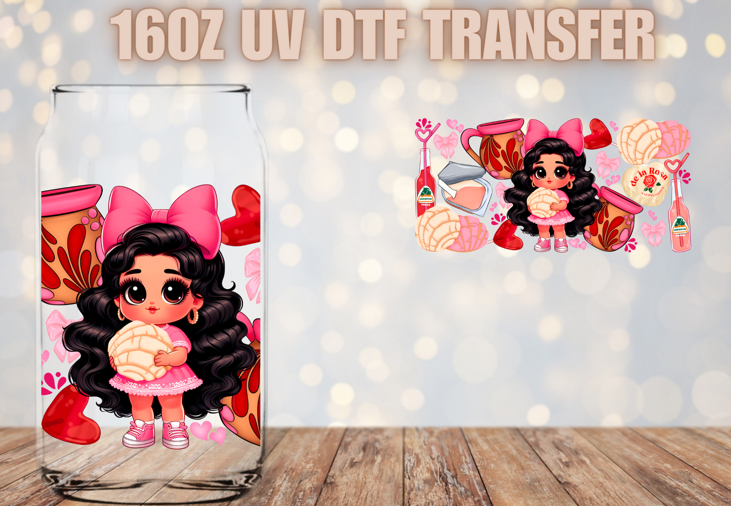 Pink Bow concha cutie UV DTF Wrap