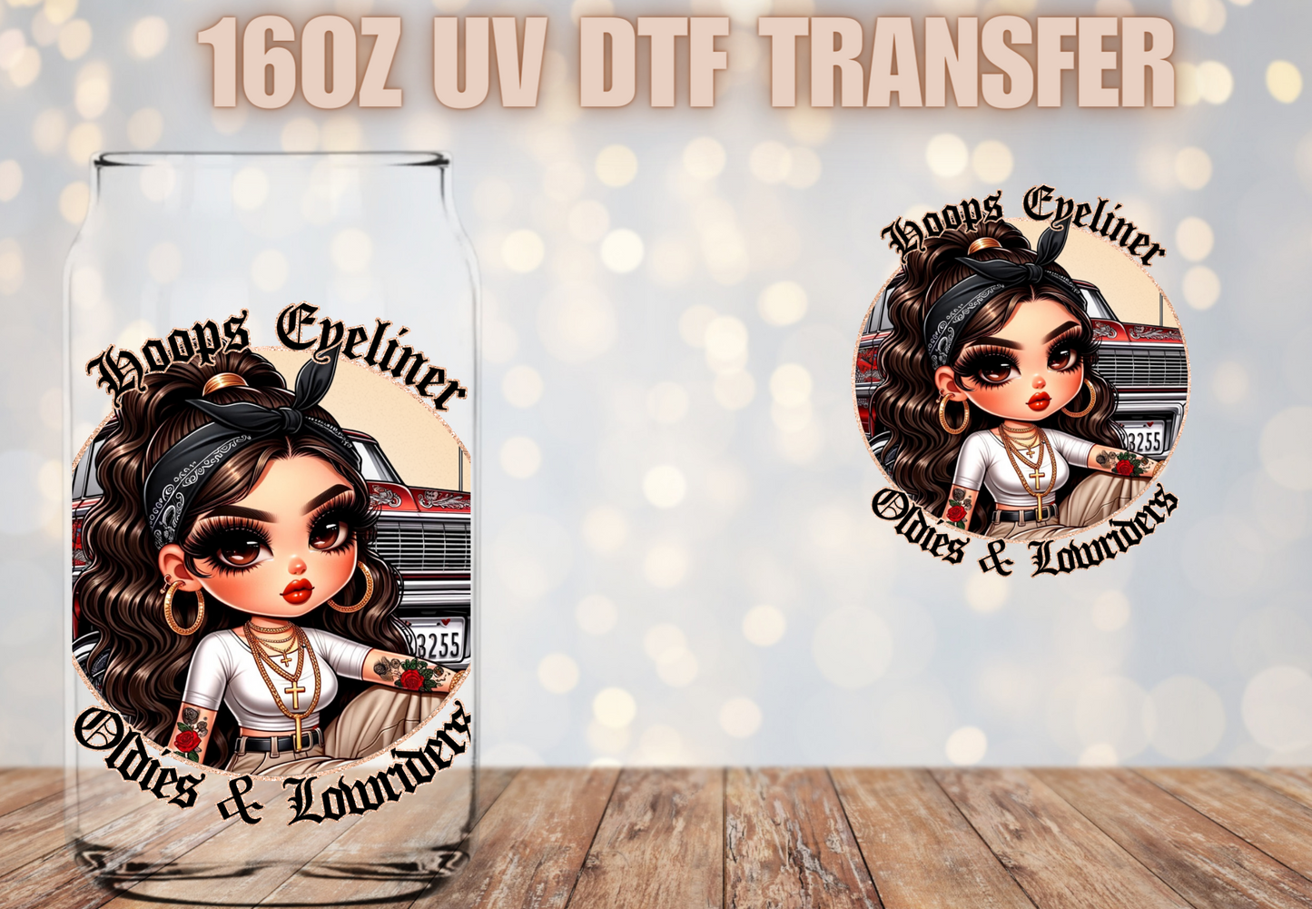 Hoops Eyeliner Oldies & Lowriders DTF Decal