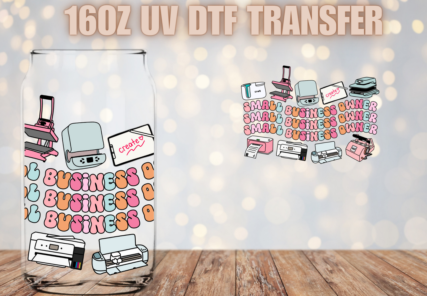 Small business owner UV DTF Wrap