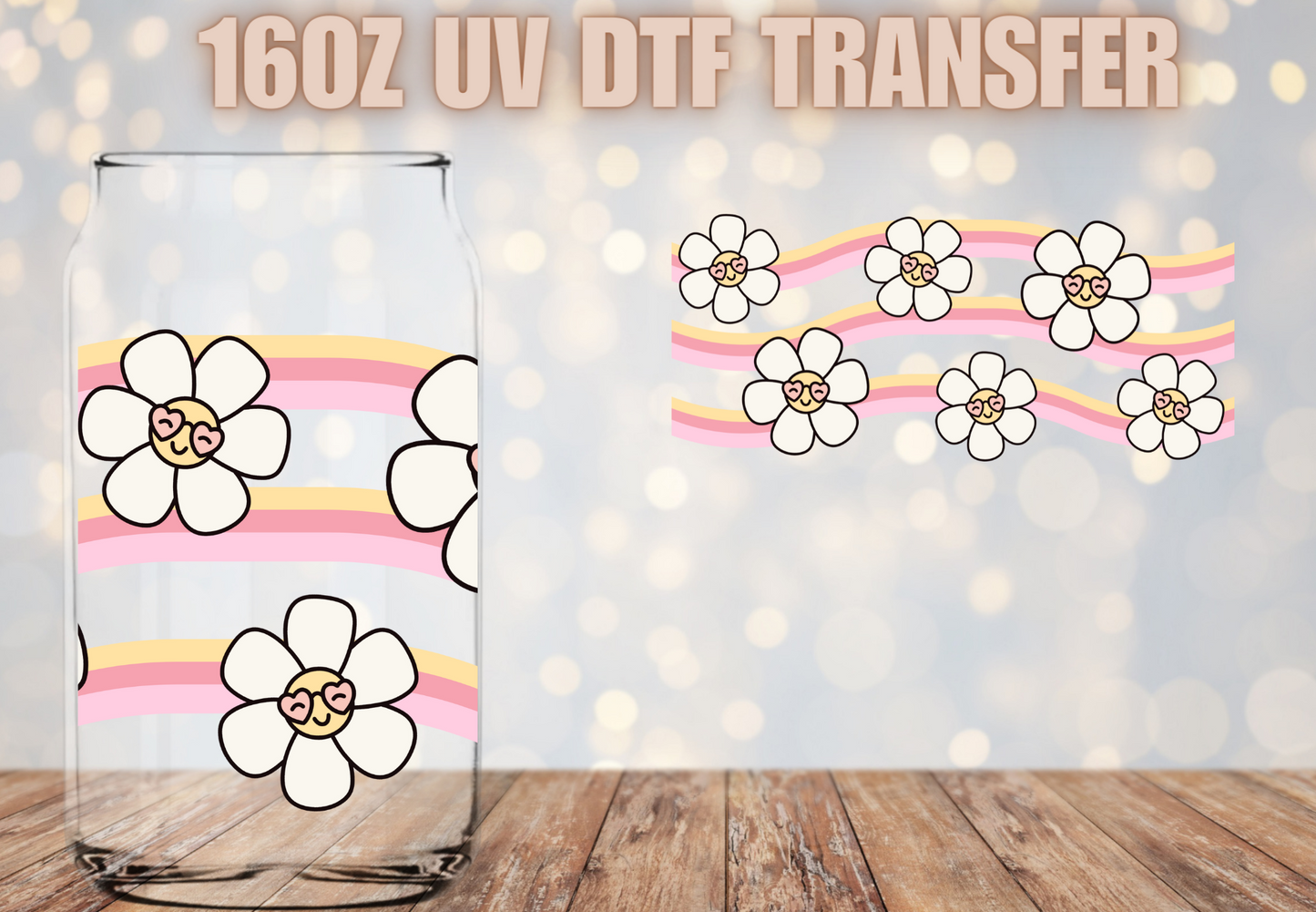 Happy flowers UV DTF Wrap