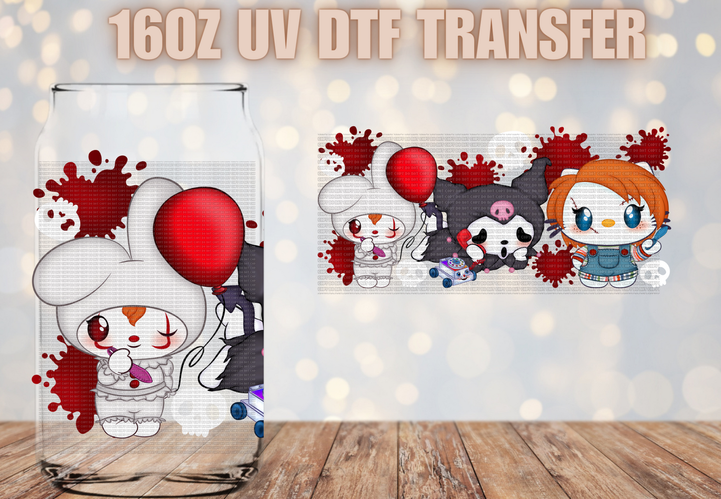 Spooky gatita and friends UV DTF