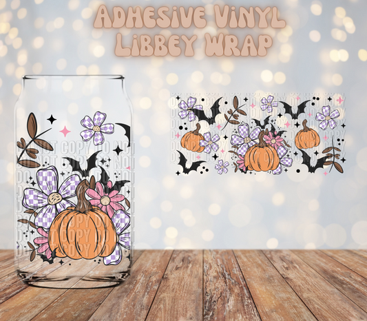 Pumpkin Florals 16oz Libbey Wrap