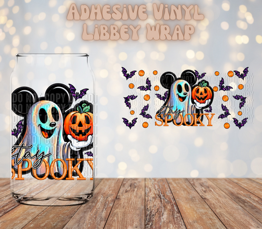 Stay Spooky Mouse ghost 16oz Libbey Wrap