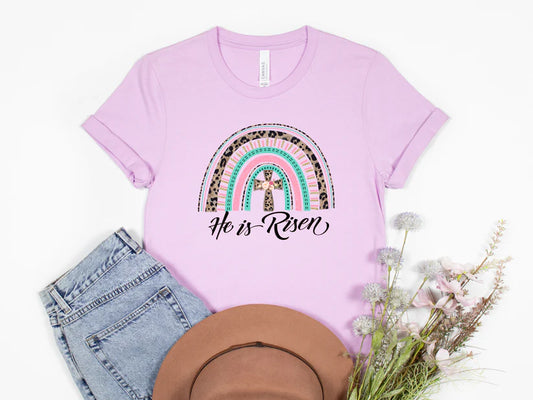 He is Risen rainbow - Clear Film Screen Print