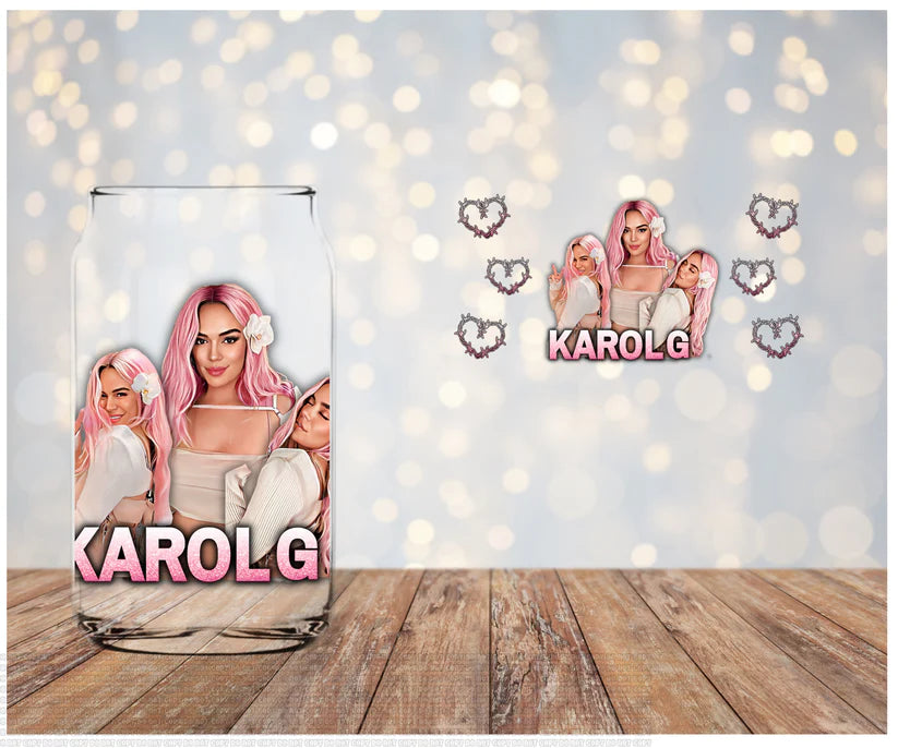 Karol G pink UV DTF wrap