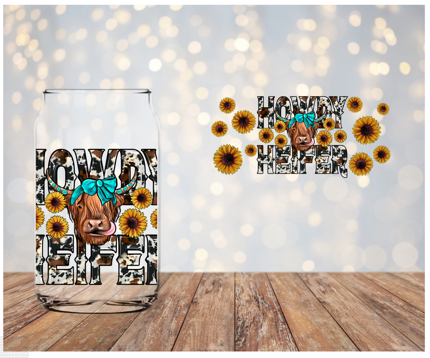 Howdy Heifer UV DTF wrap
