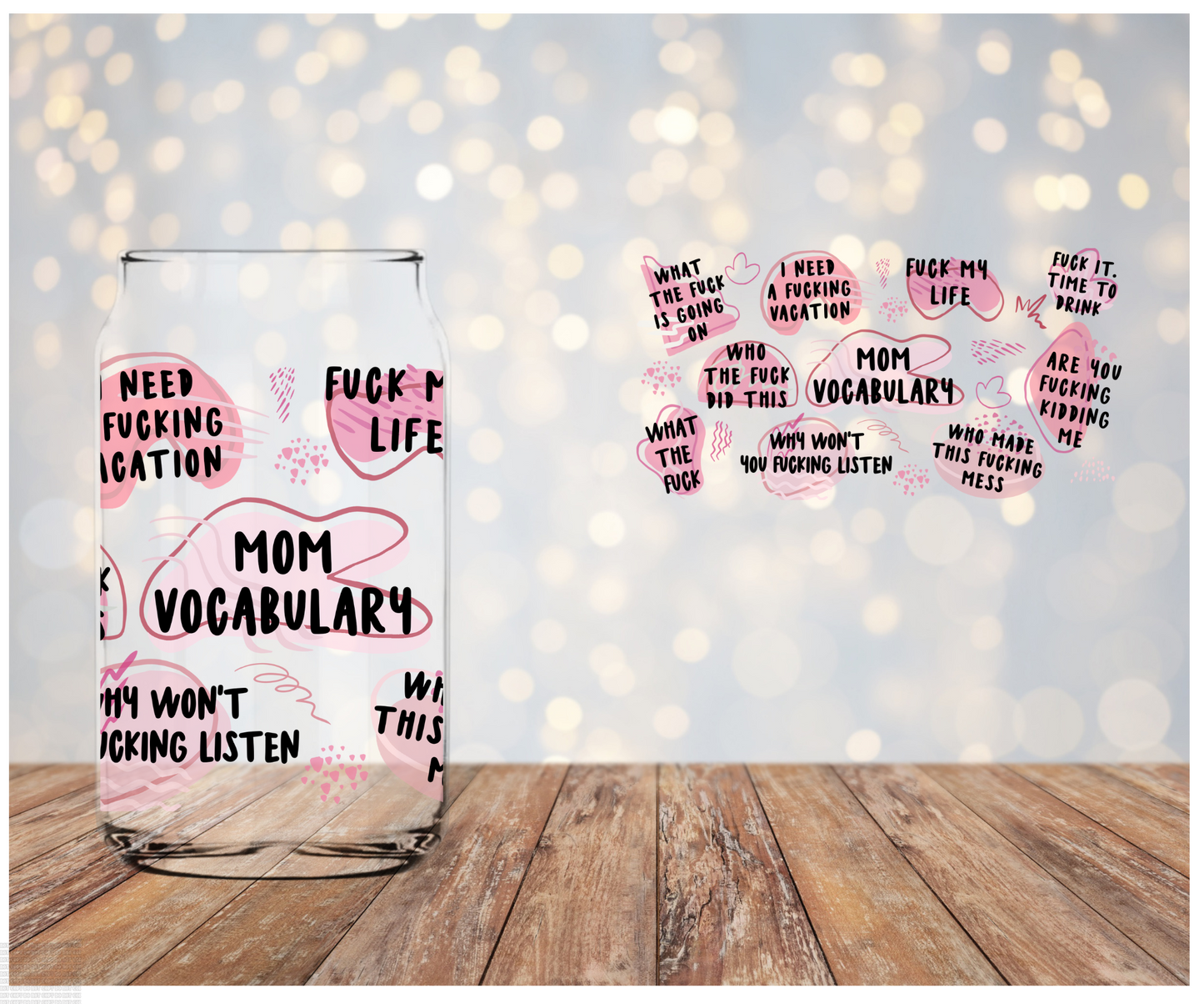 Mom Vocabulary UV DTF wrap