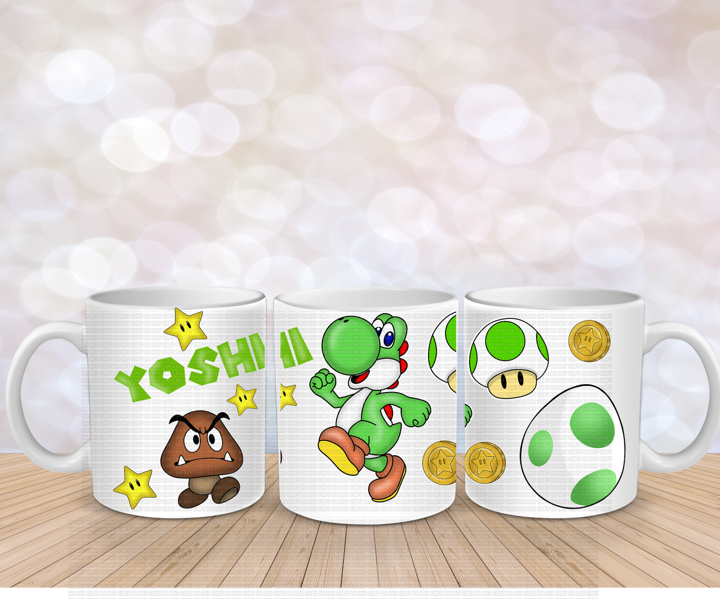 Green Dino Mug wrap