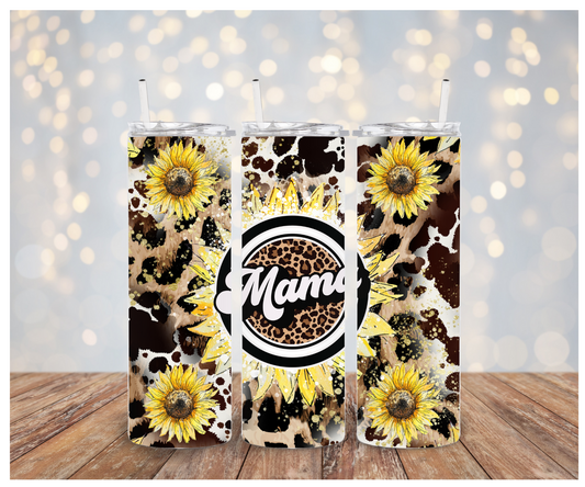 Mama Sunflowers with leopard Sublimation Transfer