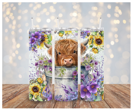 Lavender Highland Cow Vinyl Wrap