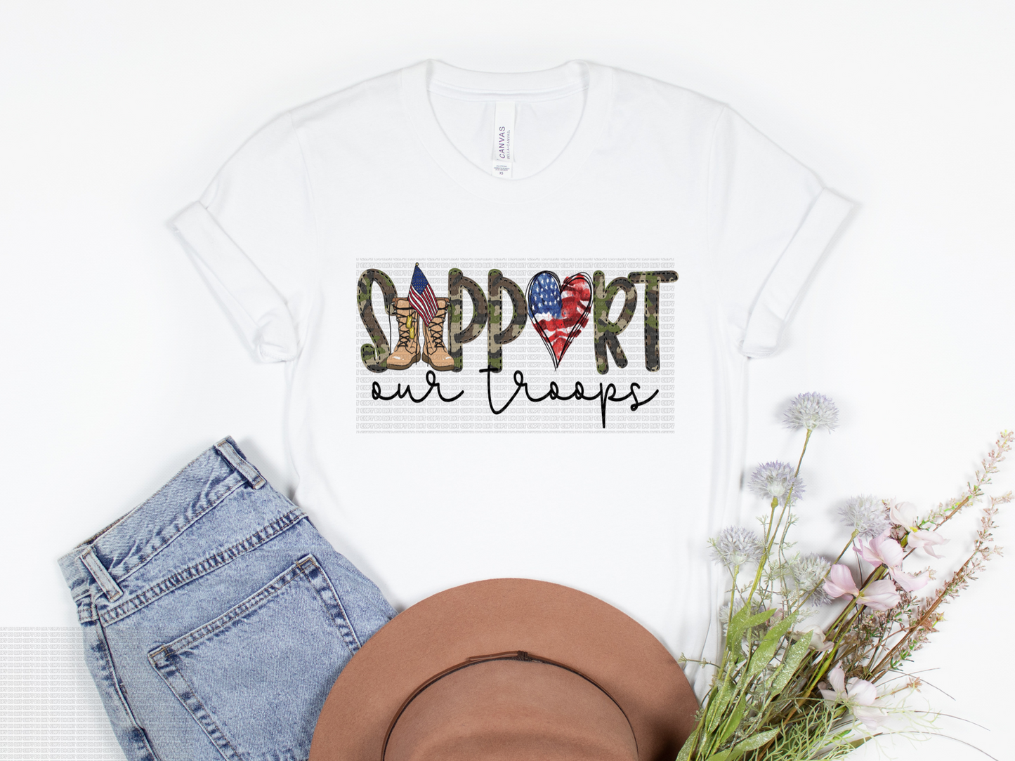 Support Our Troops Sublimation Transfer