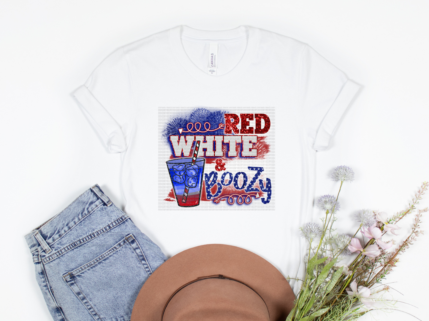 Red White and Boozy Sublimation Transfer