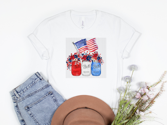 American Mason Jars Sublimation Transfer