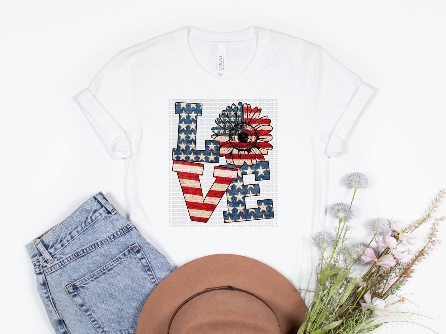 4th of July LOVE Sublimation Transfer