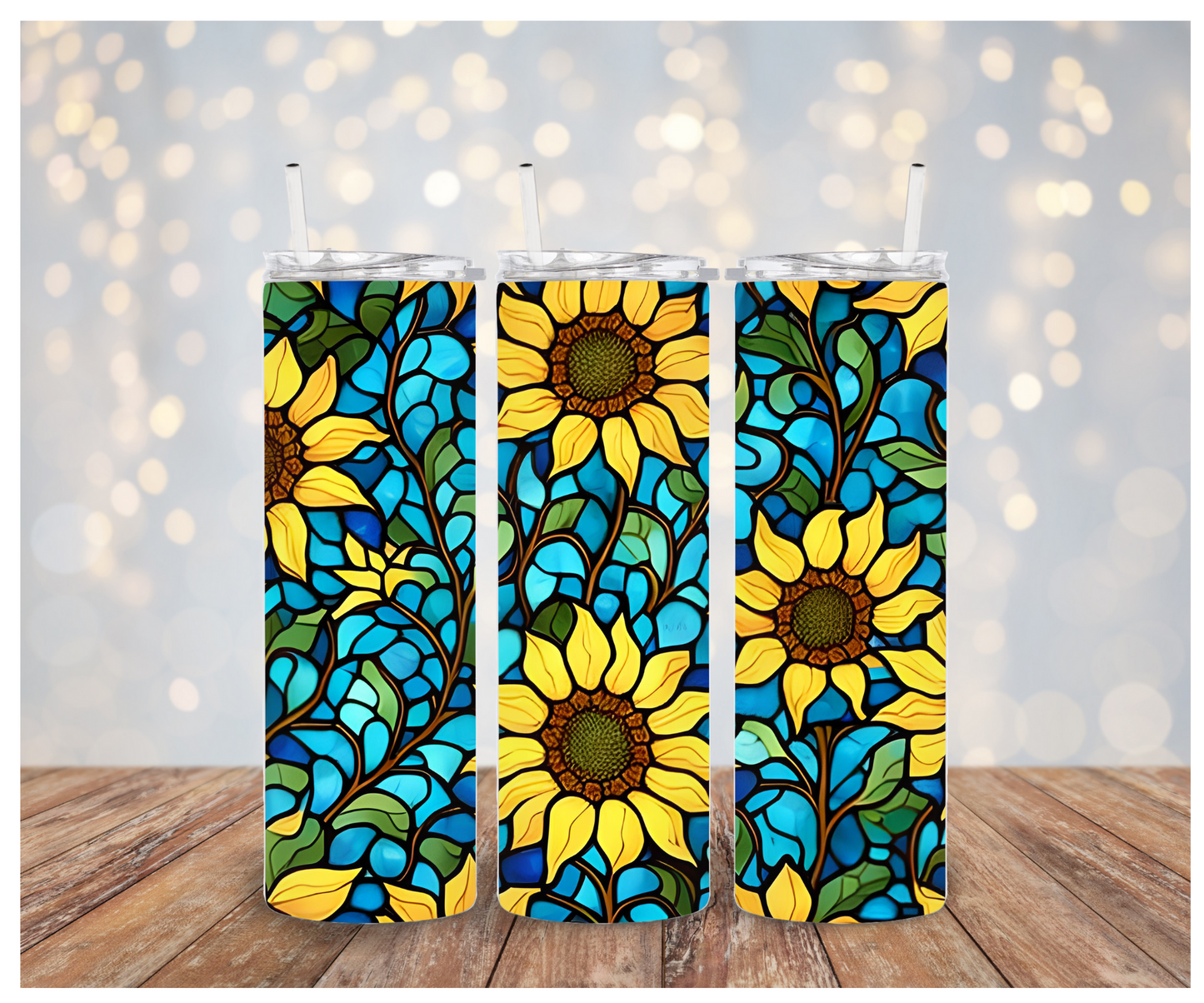 Stained Glass Sunflower Sublimation Transfer