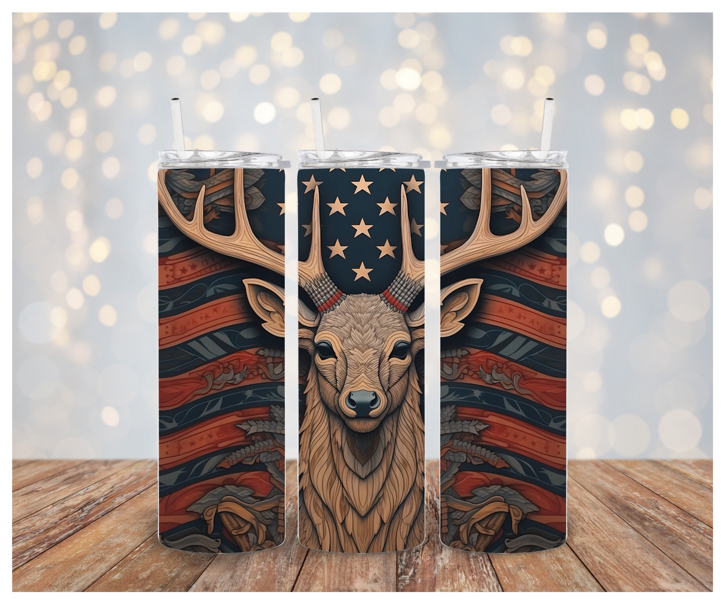 3D Patriotic Deer Sublimation Transfer