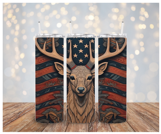 3D Patriotic Deer Sublimation Transfer