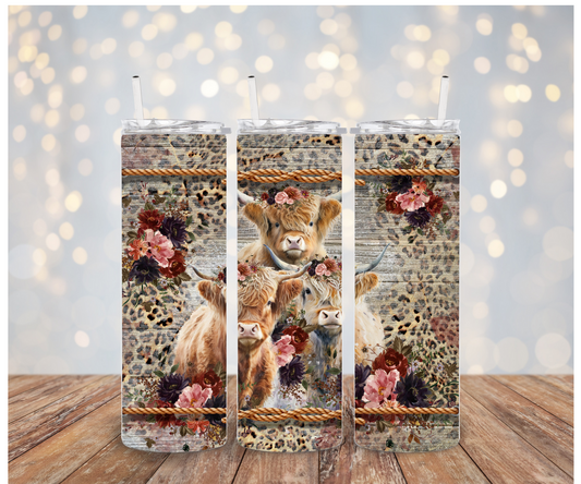 Highland Cow Trio Sublimation Transfer