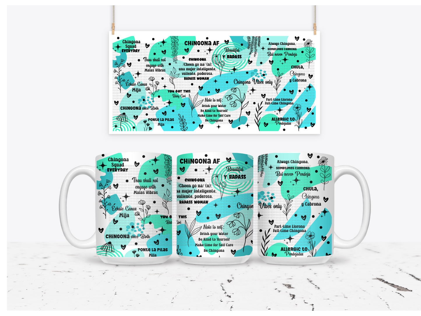 chingona AF Mug wrap