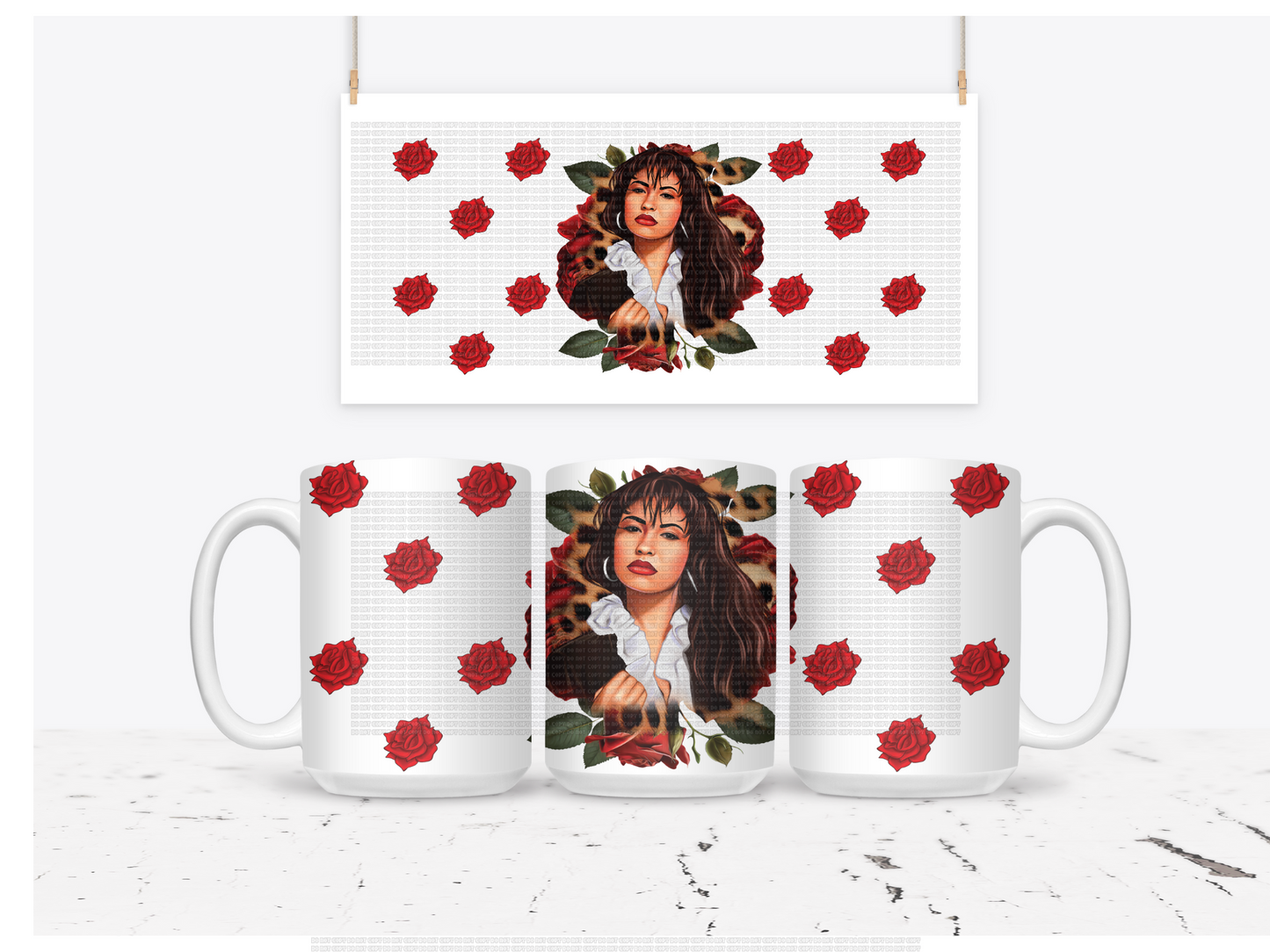 Tejano Queen red roses Mug wrap
