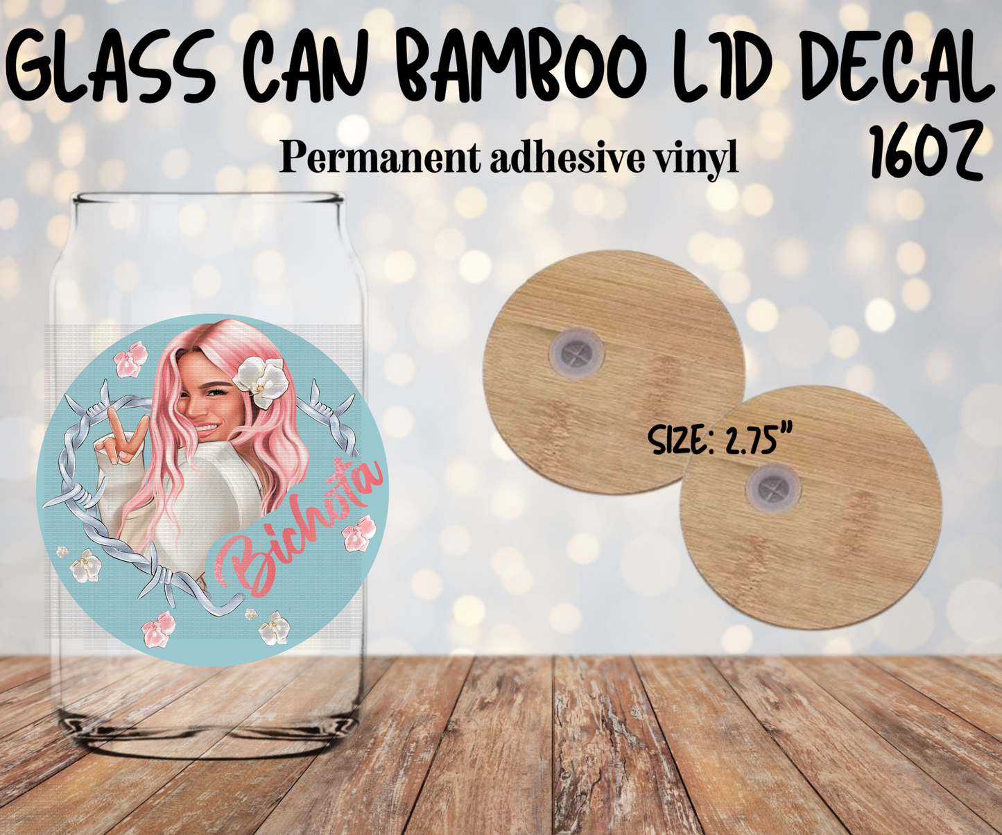 Bichota Pink Bamboo Lid Decal