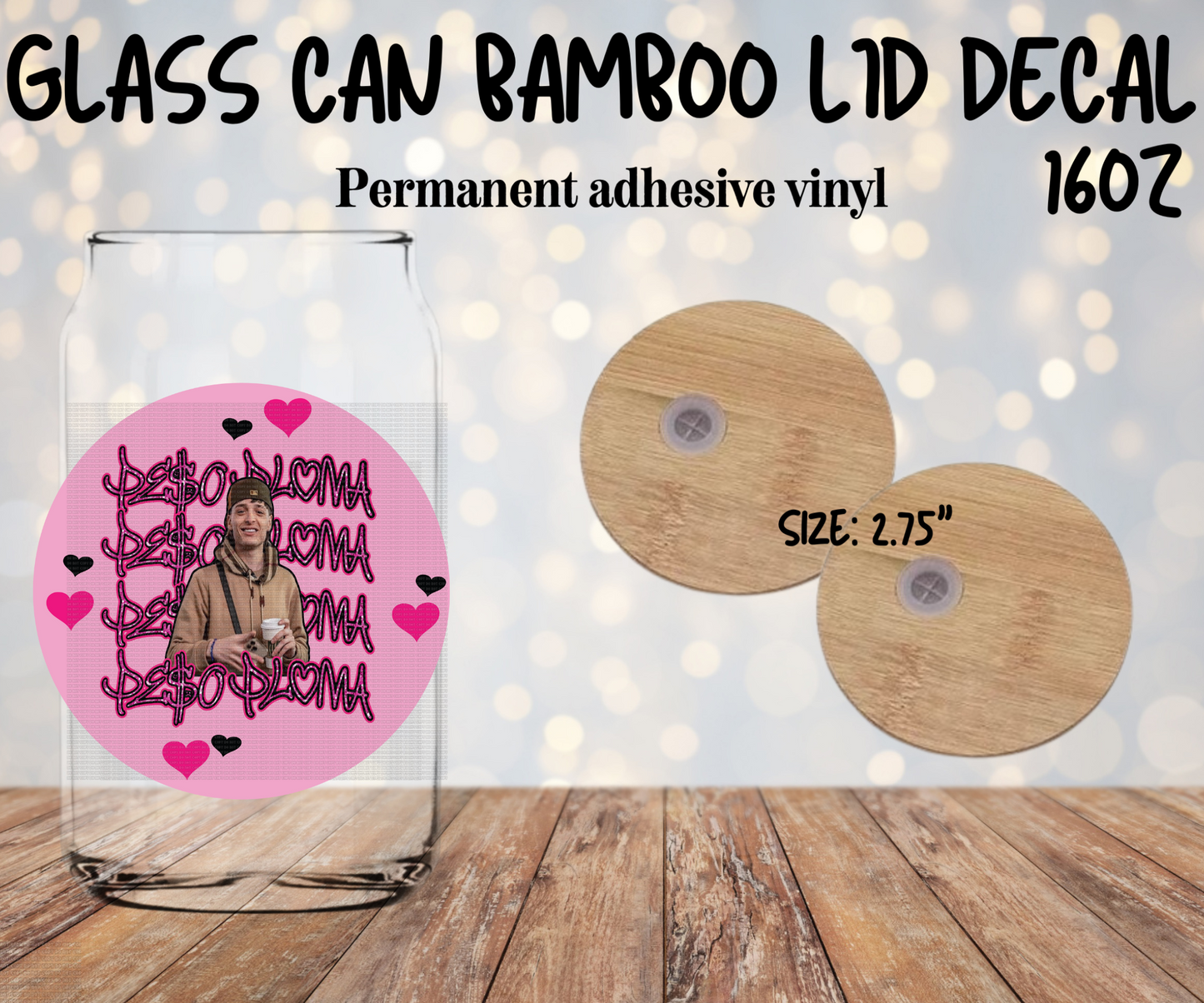 Peso Pluma name pink Lid Decal