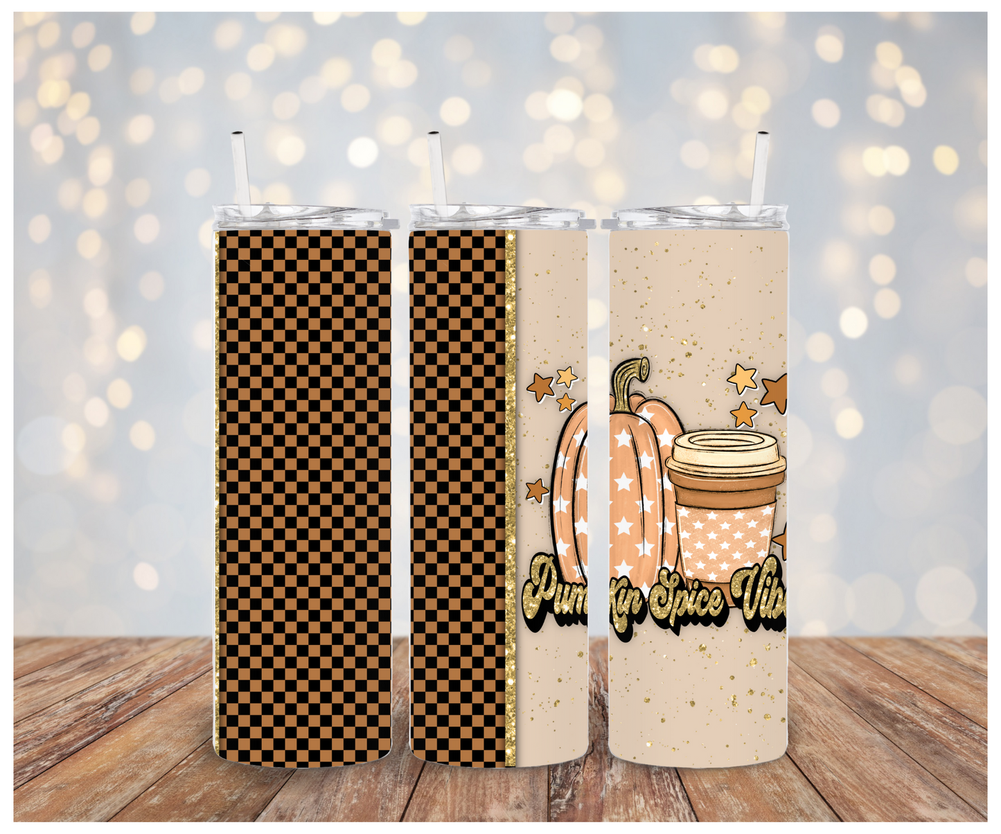 Pumpkin Spice vibes gold Sublimation Transfer
