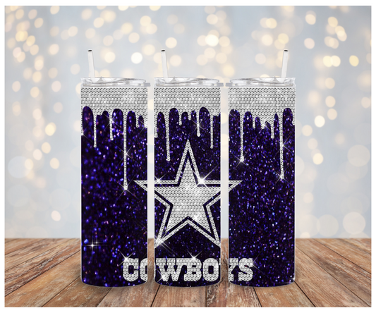 Cowboys Blue Glitter drip Vinyl Wrap