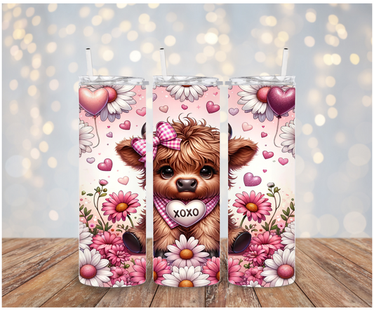 Xoxo Highland Cow Sublimation Transfer