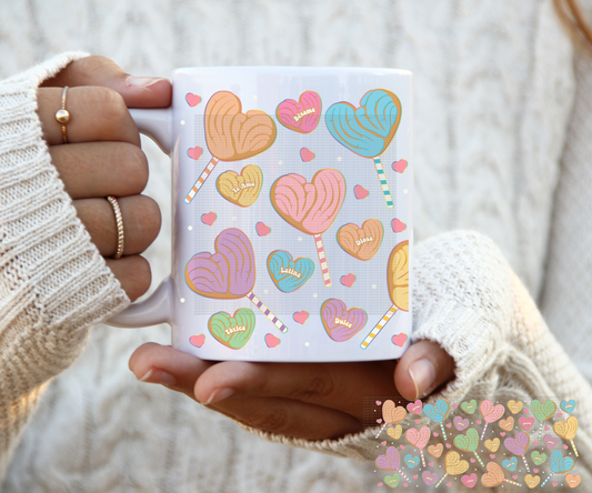 Concha Conversation heart paletas Mug wrap
