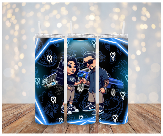 Chicano Love Blue Adhesive Vinyl Wrap