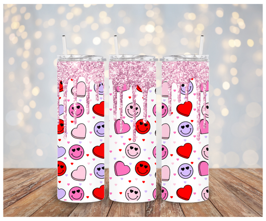 Smilies and hearts drip Sublimation Transfer