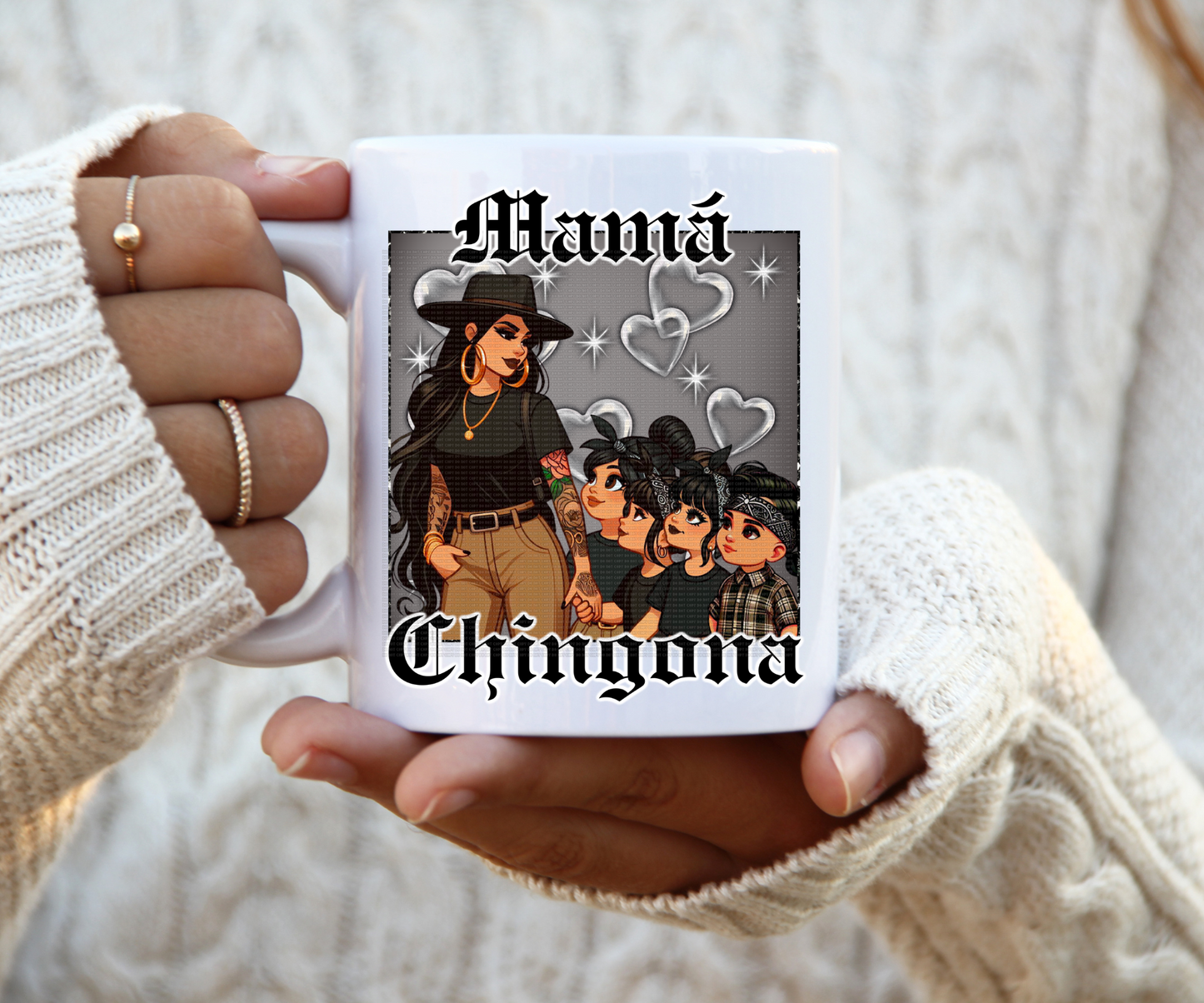 Mama Chingona 3 Girls 1 Boy Mug wrap