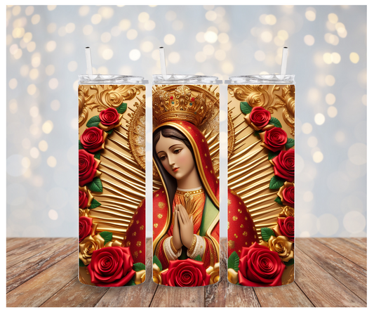 Virgen Maria Red Gold Vinyl Wrap