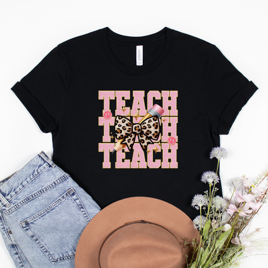 Teach leopard Bow Direct To Film Transfer