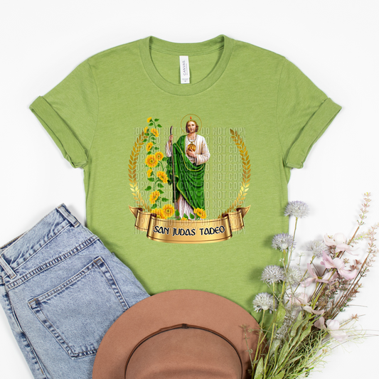 San Judas Tadeo with gold Direct To Film Transfer