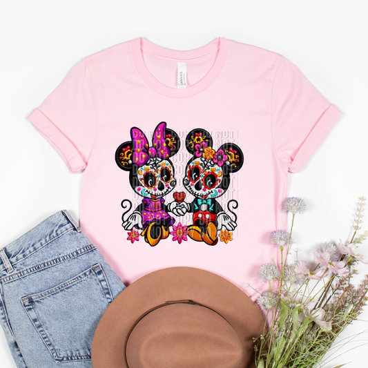 Faux embroidery Mouse couple HTV