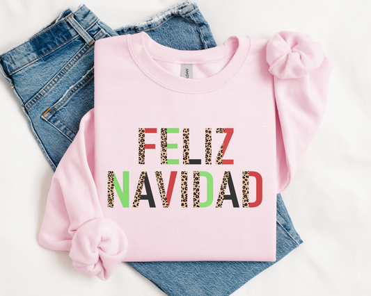 Feliz Navidad leopard Direct To Film Transfer