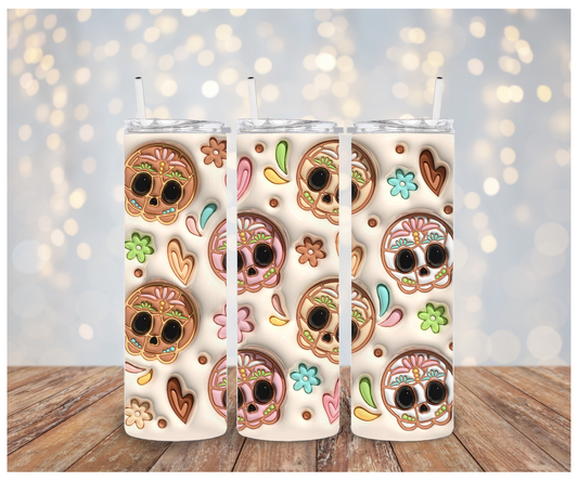 Cream Sugar Skulls Sublimation Wrap