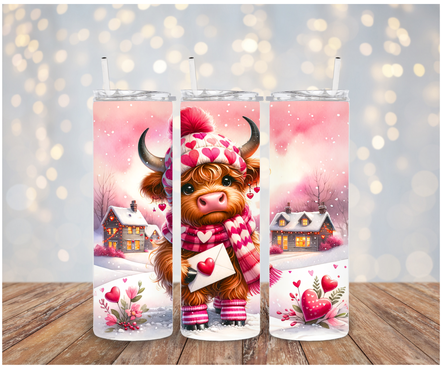 Valentine's Day Mail Highland cow Sublimation Transfer