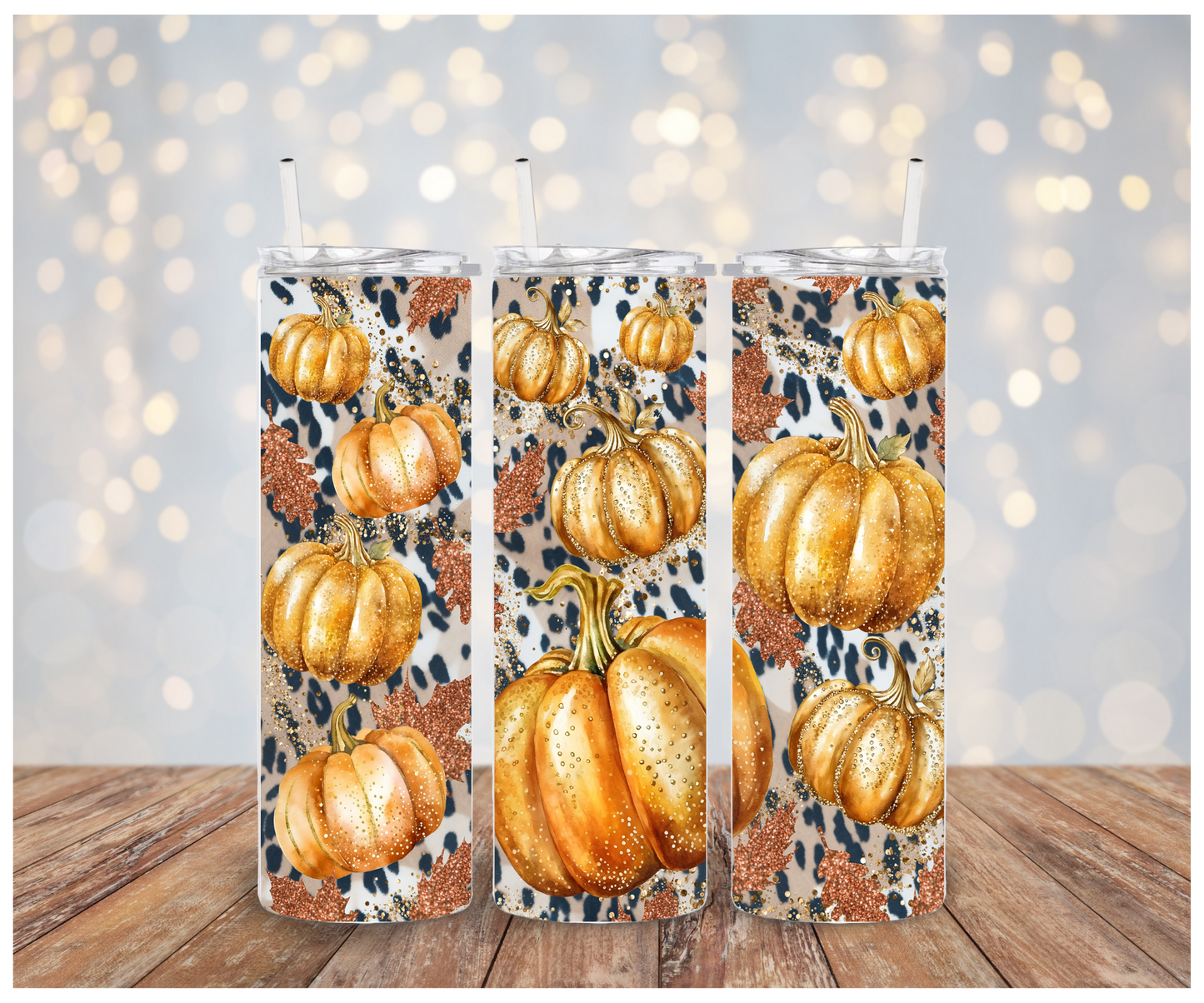 Leopard background Pumpkin Sublimation Transfer