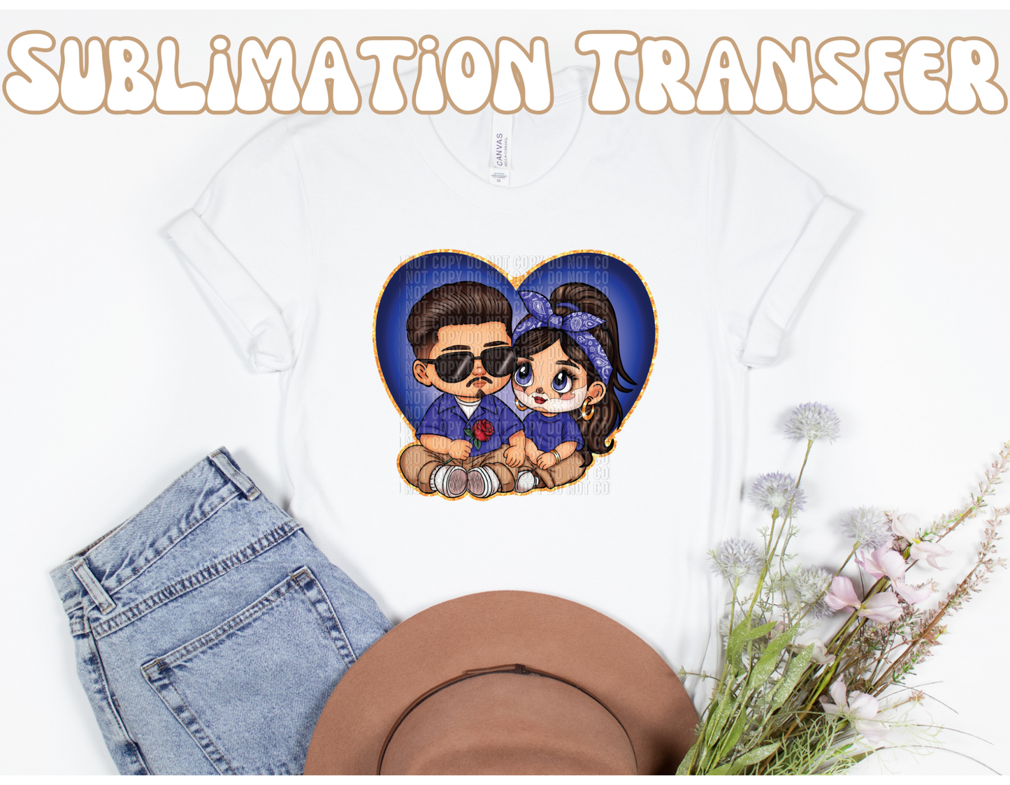 Superman blue heart (no words) Sublimation Transfer